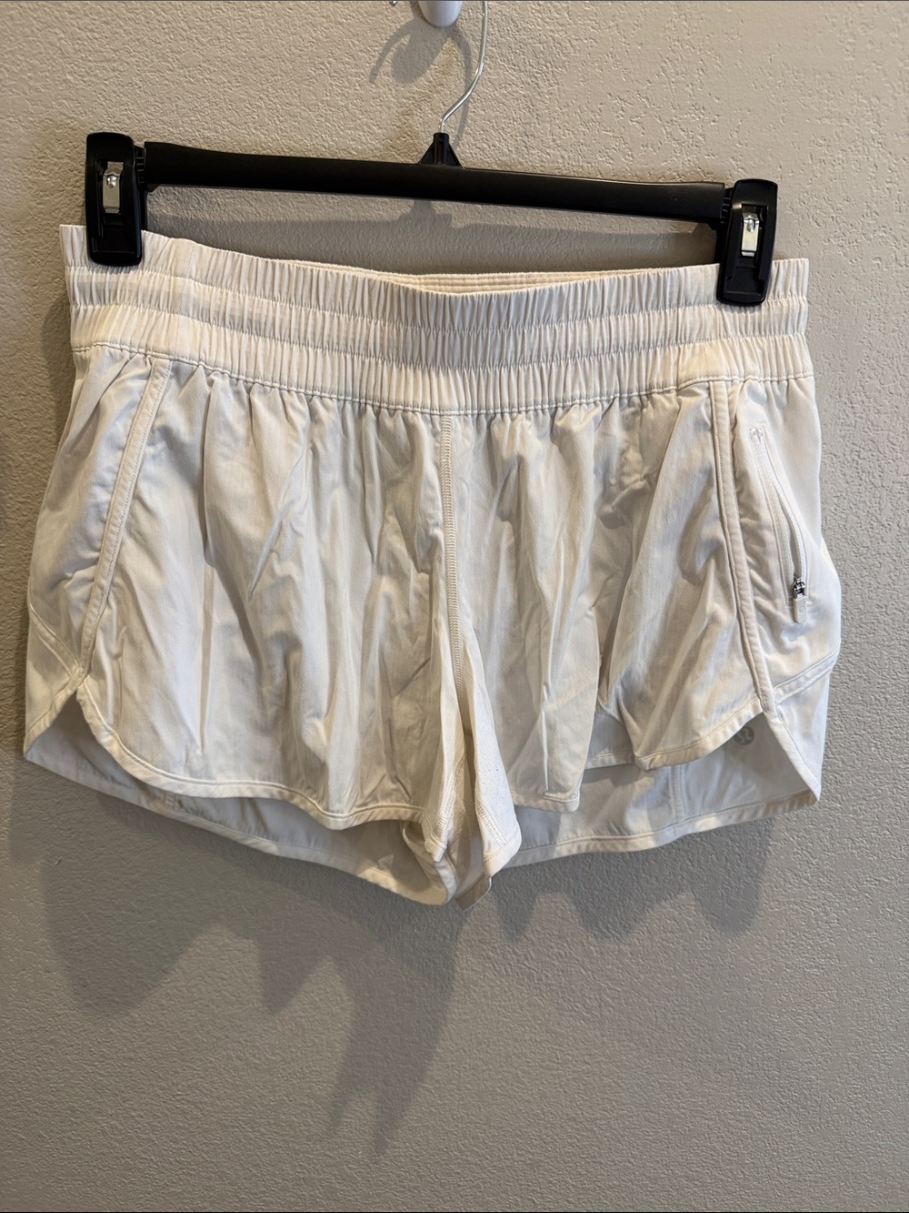 White lululemon Women's Athletic Shorts with Elastic Waist